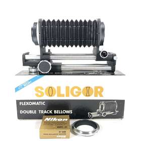 16-450 Allied Inpex Corp Vtg Soligor Flexomatic Double Track Bellows Attach Universal T-2 Mount