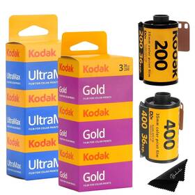 Balveli 198168051498 Kodak Ultramax 400 35mm Film 3 Pack And Gold 200 Bundle