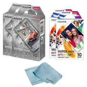 Bluebirdsales 644625441901 Fujifilm Instant Mini Spray Art Film 2 Pack 20 Shots Microfiber Cleaning