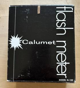 M-100 Calumet Vintage Flash Light Meter Original Box Cords Instructions