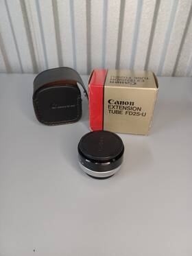 Fd25-u Canon New Boxed Fd Extension Tube And Black Leather Case Nos