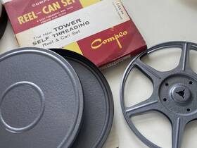 9312 Compco Reel And Can Set Nos 8mm 400 Ft Empty Film In Box Vintage