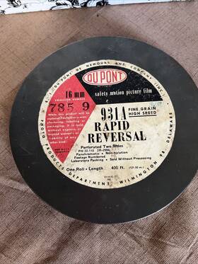 7859 Dupont Rapid Reversal Motion Picture Empty Reel Canister