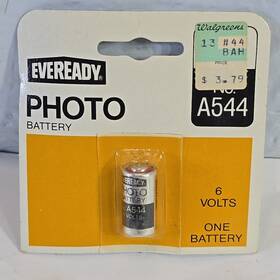 19278 Eveready A544 Vintage Photo Battery 6 Volts Sealed Card Date Code Jl