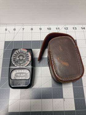 8dw58y5 Ge General Electric Exposure Meter Model With Leather Case Untested