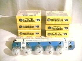 1112-ab3 General Electric & Sylvania Vintage 24 Ge #5 Clear Rhenium And 9 Press 25 Blue Dot Camera Flashbulbs