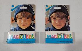 38024 Gte Sylvania Magicubes Lot Of 2 Blue Dot Magic Cubes 3 Packs 12 Flashes Vintage