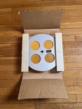 J & R Film Co Sr-35 Vintage Yellow Blank Leader On 35mm 1200 Ft J&r 11-1/2 Inch Split Reel