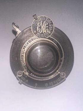 25b50 Kodak Antique Eastman Brass Optical Lens Rochester Ny Pat 1913 Ball Bearing