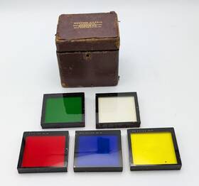 2657 Kodak Vintage Wratten Filters Set Of 5 # 3 Inch In Box