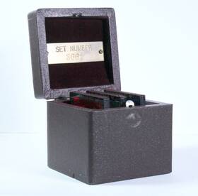 3661 Kodak Vintage Wratten Tri-color Red Green Blue Filter Set With Velvet Box - Rare