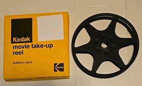 D525 Kodak Vintage Super 8 Metal Take Up Film Reel 5 Inch And Box 200 Ft Of