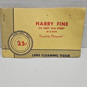 Lensclean 2-5570 Harry Fine Lens Cleaning Tissue Famous Nyc Photographer Mid Century 115 W 45th
