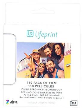 Lifeprint 866188000252 110 Pack Of Film For Augmented Reality Photo And Video Printer. 2x3 Zero Ink