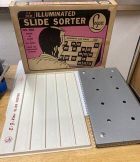 1055 Logan Illuminated Slide Sorter E-z View With Original Box #1055 No Light