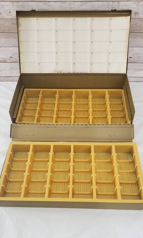 1500g Logan Vintage Double Decker Metal Photo Slide File Box For Slides