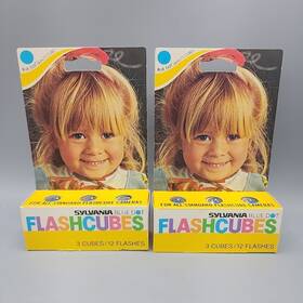 Magicubes 057703913113 Vtg Sylvania Blue Dot Gte Camera Flash Cubes 3 12 Flashes 2 Pks