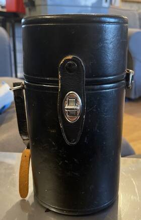 Cl-12 Nikon Hard Black Leather Lens Case Nikkor 180mm F2.8 Ai Very Clean Inside