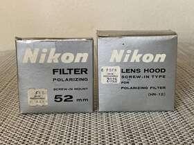Hn-12 Nikon Vintage 52mm Polarizing Filter And Lens Hood