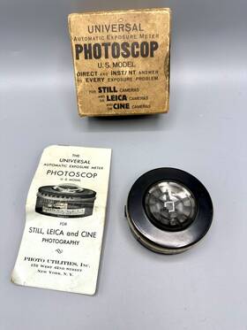 2559 Photoscop Vtg Auto Exposure Meter With Box And Manual U.s. Model Made In Germany