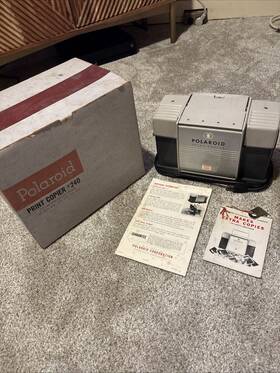 F-2074-2 Polaroid Vintage Print Copier Model 240 Original Box And Paperwork Tested Working