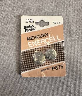 23-1521 Radio Shack Enercell P675 2-vintage Mercury Batteries - Not Quite Dead