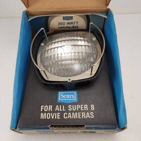 3-8811 Sears Super 8 Movie Camera Beam Light 250 Watt Nib #3-8811 Nos Usa Mount Bracket