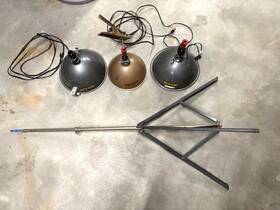 A12ul Smith-victor Vintage Photography Lights Set Of 3 And Tripod Stand