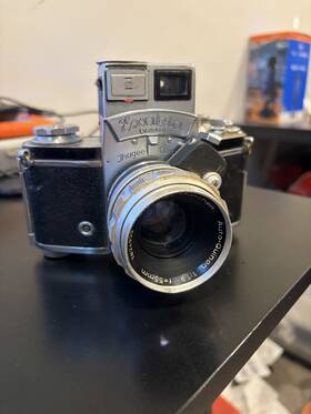 Steinheil Munchen 1824322 Exakta Vx Iia 853523 35mm Camera With Auto-quinon 55mm Lens