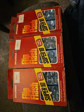 Sylvania 046135917226 Lot Of 3 Flipflash Super 10 Two Pack Blue Dot Flashbulbs Flashbar
