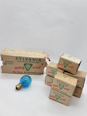 Sylvania W451-1 8pc 25-b Super Flash Flashbulb Light Lamp Camera Bulb Vintage