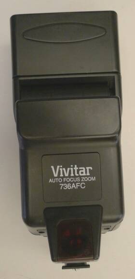 736afc Vivitar Auto Focus Zoom Hot Shoe Flash For Canon - Tested