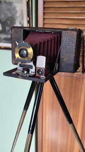 C.1920-40s Wilo Vintage German Brass Telescopic Tripod Camera Survey Equipment