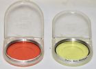 Zeiss Ikon Contax Lens Filters In Cases Yellow Orange Clean
