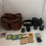 Vintage Miranda Sensorex 35MM Film Slr Camera With Lens, Filters, Bag. Fixed Price $175.00.