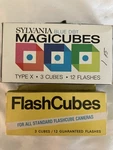 Sylvania Blue Dot Magicubes & Ge Flashcubes - 6 / 24 Flashes (nos). Fixed Price $16.45.