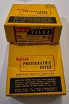 Vintage Kodak Velox F2-F3 Photo Paper 2.5" Exp 1953 & 54 Boxes Read. Fixed Price $52.95.