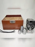 Wollensak Vintage Model 23 Magazine Cine 8MM Movie Camera With Case. Fixed Price $150.00.