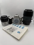 Minolta Maxxum Qtsi Mm Slr Film Camera Zoom 2 Lens Af 35-80 75-300 Silver. Fixed Price $69.99.