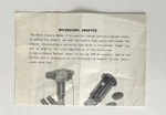 Nikon Camera Model F Microscope Adapter Instruction Sheet English, Japanese. Fixed Price $12.95.