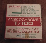 Vintage 1969 Anscochrome T/100 16MM Tungsten Type Reversal Color Film Nos. Fixed Price $24.00.