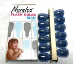 Box Of Twelve (12) Norelco M3B Flash Bulbs Blue , Vintage Camera Accessories. Fixed Price $6.99.