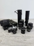 Vg Ricoh Singlex Tls 135MM Film Camera Japan 2 Lenses, Case + More /ro. Fixed Price $75.00.