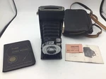 Vtg Bower-x Folding Camera Prontor-sv Schneider-kreuznach Radionar 1:4.5/105 V4. Fixed Price $38.25.