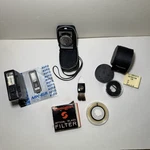 Vtg Camera Accessories Lot Soligor Flash Light Meter Teleconverter Filter Brush. Fixed Price $55.00.