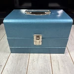 Logan Vintage 8MM Film Reel Box Metal Storage Case 12 Slot Blue. Fixed Price $9.00.