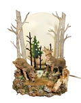 American Indian Rustic Wolves Wolf Cabincore Western Light Moon Watering Hole. Fixed Price $39.97.