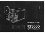 Eumig Rs 3000 Projector Instruction Manual Reprint. Fixed Price $12.95.