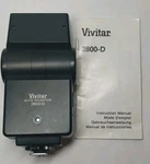 Vivitar 2800-D Auto Thyristor Shoe Mount Flash W/manual Tested. Fixed Price $12.00.