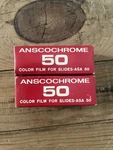 Two Vintage Anscochrome 50 Film For Slides Exp. Fixed Price $40.00.